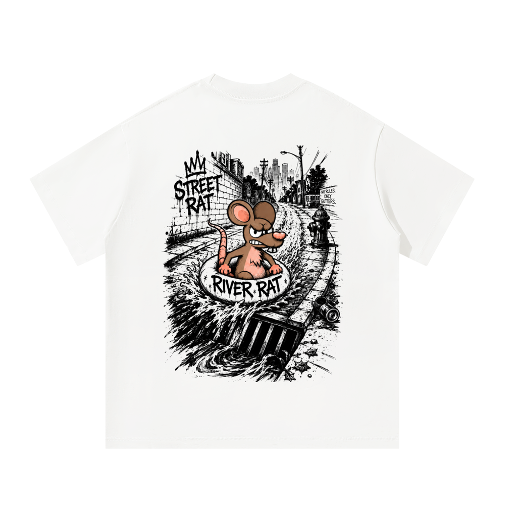 “RIVER RAT”— Most people see a flooded street and turn around. A River Rat sees an open road and rides it without looking back.