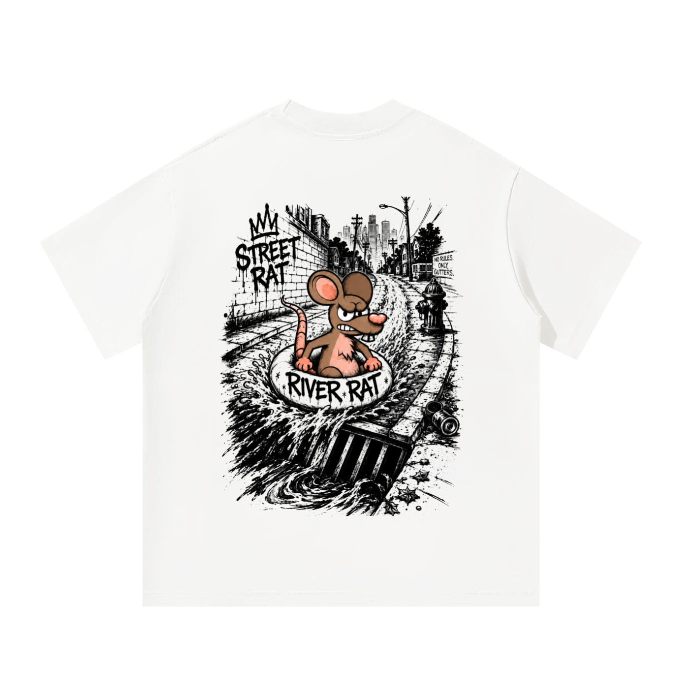 “RIVER RAT”— Most people see a flooded street and turn around. A River Rat sees an open road and rides it without looking back.